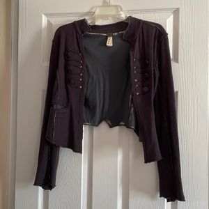 Free People Purple Military Jacket / Cardigan